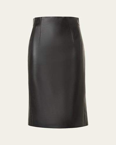 Akris Lamb Nappa Leather Pencil Skirt