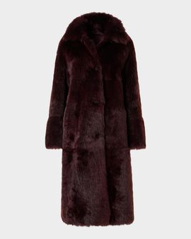 Akris Lamb Shearling Reversible Long Coat