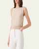Akris Linen-Cotton Micro Sequin Sleeveless Knit Top - 4