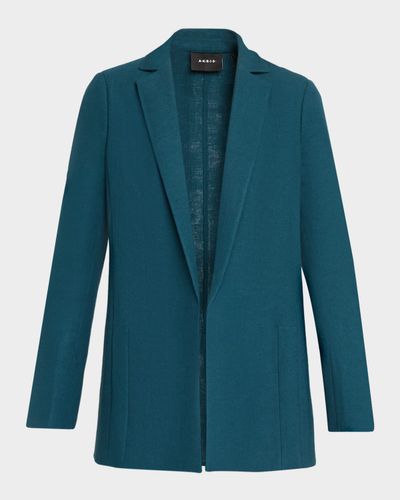 Akris Linen-Wool Open Tailored Jacket