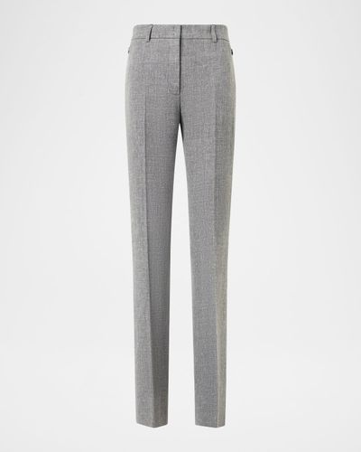 Akris Marilyn Linen-Wool Straight-Leg Pants