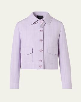 Akris Melange Twill Peer Short Jacket