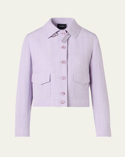 Akris Melange Twill Peer Short Jacket