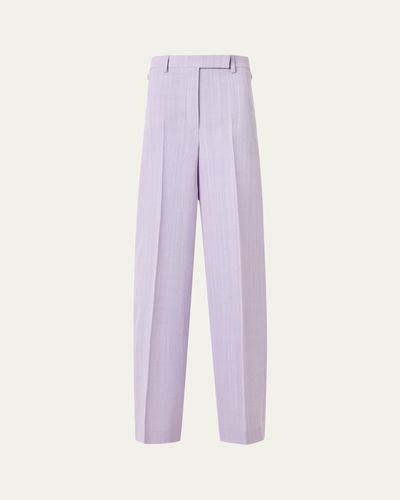 Akris Melange Twill Straight Leg Forest Pants