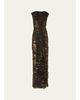 Akris Metallic Organza Tiles Sleeveless Column Gown - 1