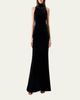 Akris Mock-Neck Fringe Knot Sleeveless Velvet Trumpet Gown - 4