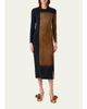 Akris Oro Lienzo Print Wool Crepe Long-Sleeve Midi Dress - 2
