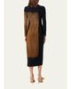 Akris Oro Lienzo Print Wool Crepe Long-Sleeve Midi Dress - 3
