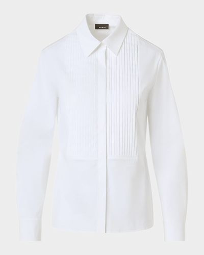 Akris Pleated Bib-Front Shirt