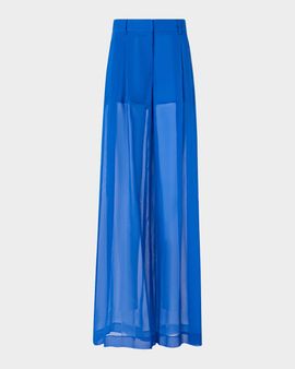 Akris Pleated Silk Organza Wide-Leg Pants