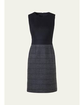 Akris Prince Of Whales Wool Double-Face Sleeveless Dress