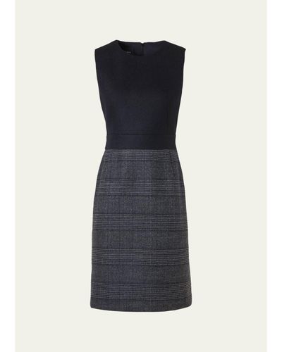 Akris Prince Of Whales Wool Double-Face Sleeveless Dress