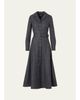 Akris Prince Of Whales Wool Stretch Flannel Belted Midi Shirtdress - 1