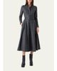 Akris Prince Of Whales Wool Stretch Flannel Belted Midi Shirtdress - 2