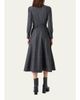 Akris Prince Of Whales Wool Stretch Flannel Belted Midi Shirtdress - 3