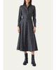 Akris Prince Of Whales Wool Stretch Flannel Belted Midi Shirtdress - 4