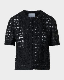 Akris punto 3D Embroidered Mesh Short Jacket