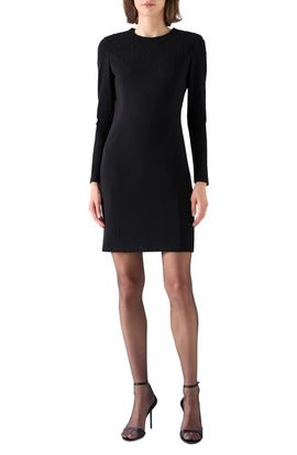 Akris punto Akris punto Beaded Long Sleeve Stretch Sheath Dress