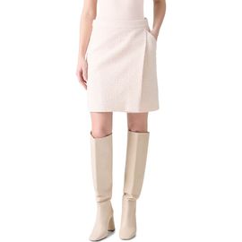 Akris punto Akris punto Bouclé Tweed Faux Wrap Skirt