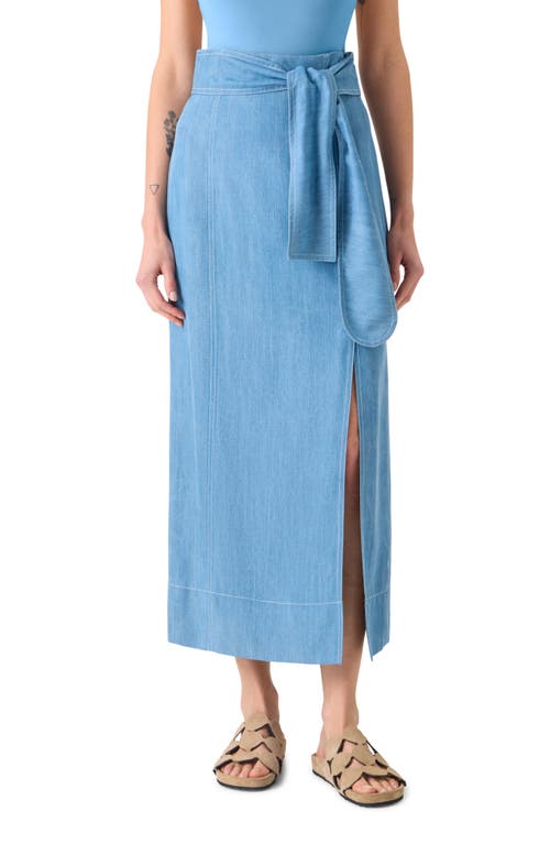 Akris punto Akris punto Chambray Faux Wrap Midi Skirt
