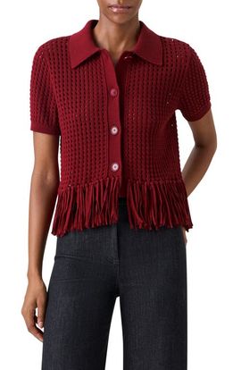 Akris punto Akris punto Chunky Fringe Cotton Mesh Sweater