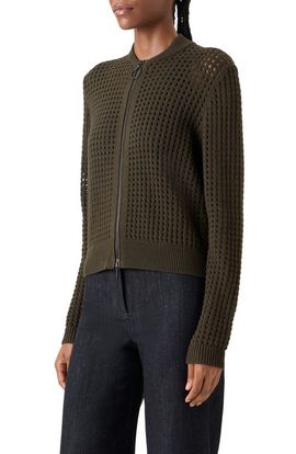 Akris punto Akris punto Chunky Open Stitch Zip Cardigan