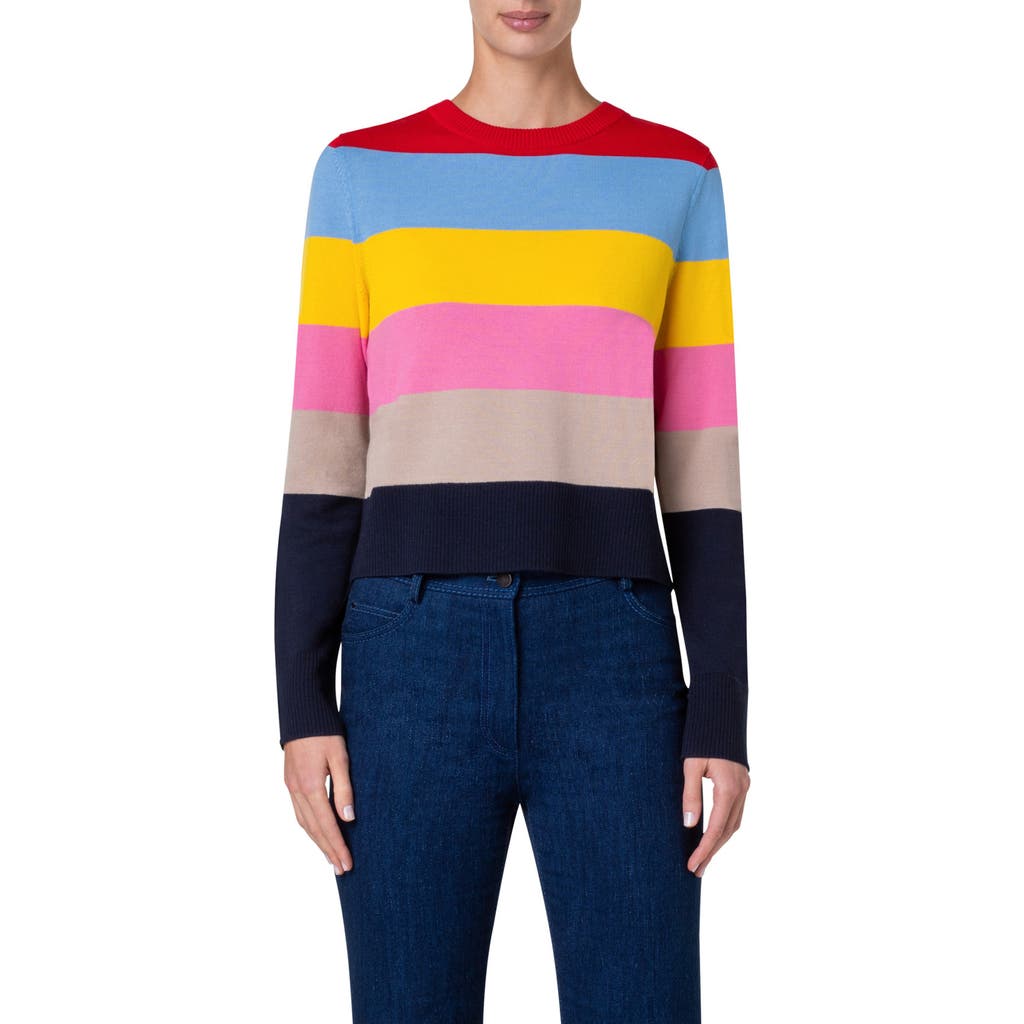 Akris punto Akris punto Colorblock Stripe Crewneck Sweater