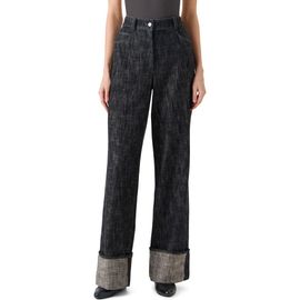 Akris punto Akris punto Cooper High Waist Cuffed Wide Leg Jeans