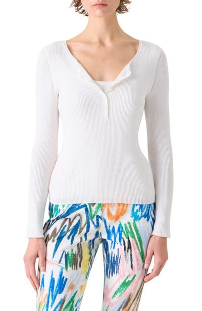 Akris punto Akris punto Cotton Rib Henley Sweater