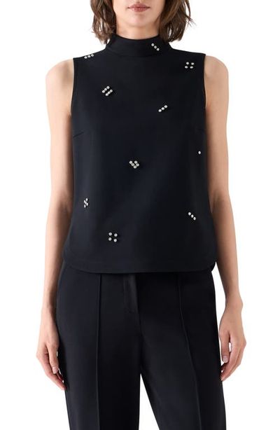 Akris punto Akris punto Dice-Dot Embellished Mock Neck Jersey Top