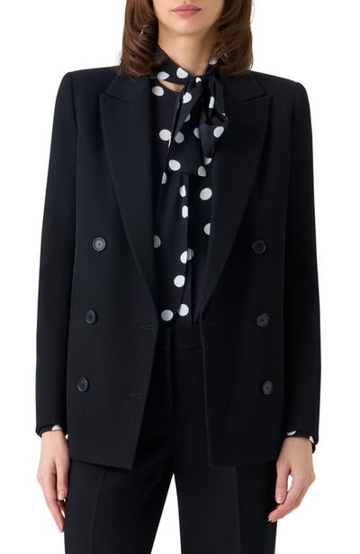 Akris punto Akris punto Double Breasted Virgin Wool Tricotine Jacket