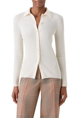Akris punto Akris punto Fitted Merino Wool Rib Cardigan