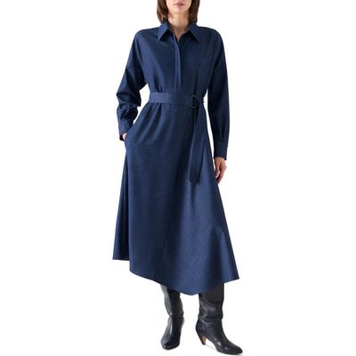 Akris punto Akris punto Fluid Techno Long Sleeve Cotton Denim Shirtdress