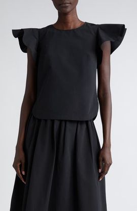 Akris punto Akris punto Flutter Sleeve Taffeta Top