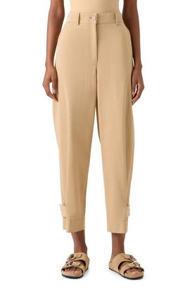 Akris punto Akris punto Fraser High Waist Cotton Gabardine Barrel Leg Pants