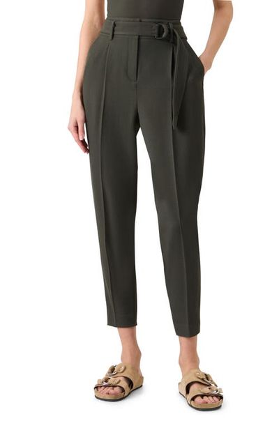 Akris punto Akris punto Fred Belted High Waist Crop Virgin Wool Tricotine Pants