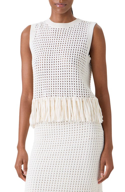 Akris punto Akris punto Fringe Hem Mesh Knit Cotton Shell