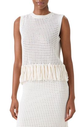Akris punto Akris punto Fringe Hem Mesh Knit Cotton Shell