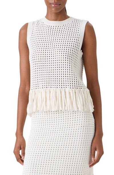 Akris punto Akris punto Fringe Hem Mesh Knit Cotton Shell