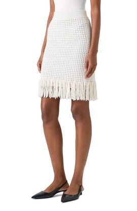 Akris punto Akris punto Fringe Hem Mesh Knit Cotton Skirt