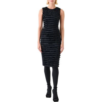 Akris punto Akris punto Fringe Stripe Sleeveless Dress