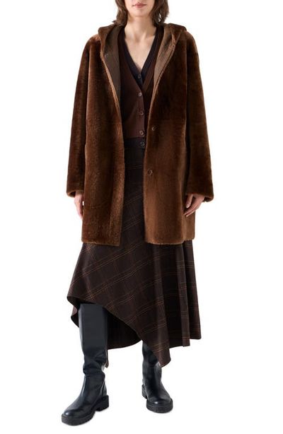 Akris punto Akris punto Genuine Shearling Hooded Coat
