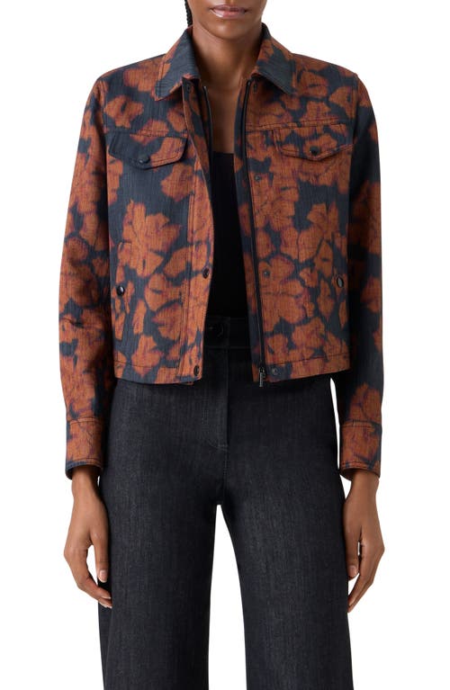 Akris punto Akris punto Ikat Floral Print Canvas Motorbike Jacket