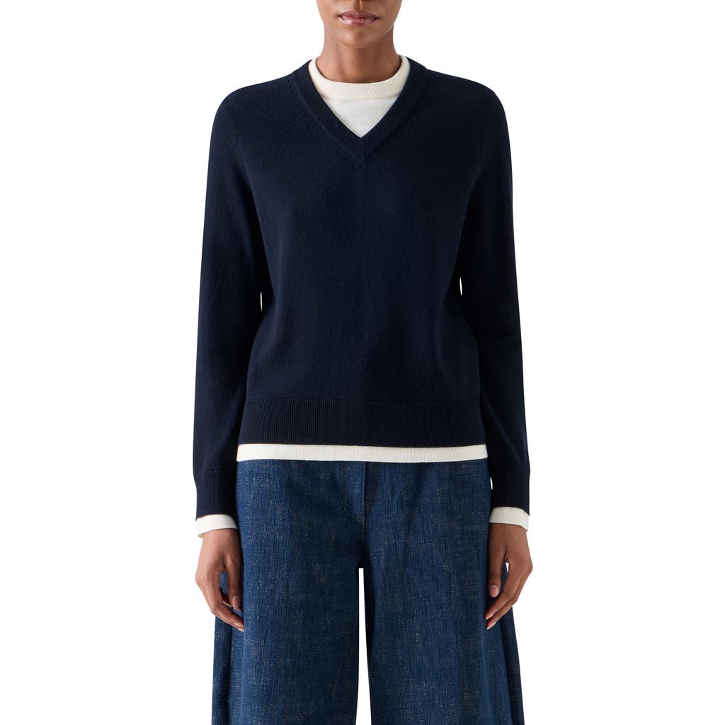 Akris punto Akris punto Layered Look Virgin Wool & Cashmere Sweater
