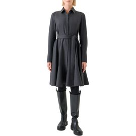 Akris punto Akris punto Long Sleeve Belted Virgin Wool Flannel Shirtdress