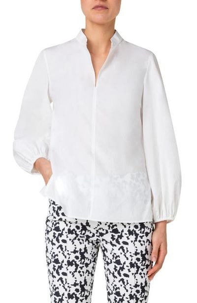 Akris punto Akris punto Long Sleeve Cotton Popover Blouse
