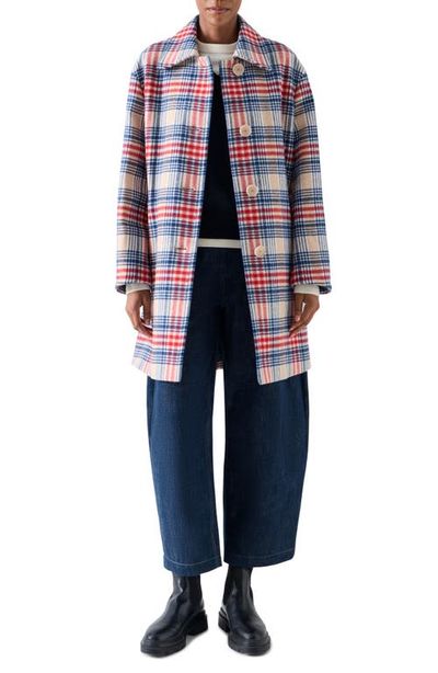 Akris punto Akris punto Lumberjack Plaid Wool Blend Coat