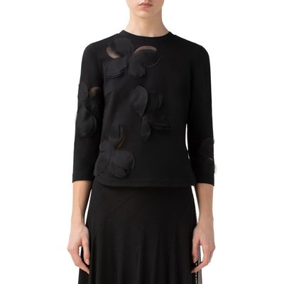 Akris punto Akris punto Magnolia Appliqué Jersey Sweater