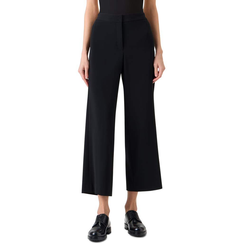 Akris punto Akris punto Marlon Laser Cut Crepe Crop Wide Leg Pants