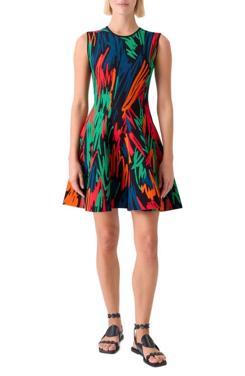 Akris punto Akris punto Oversize Scribble Jacquard Knit Fit & Flare Dress